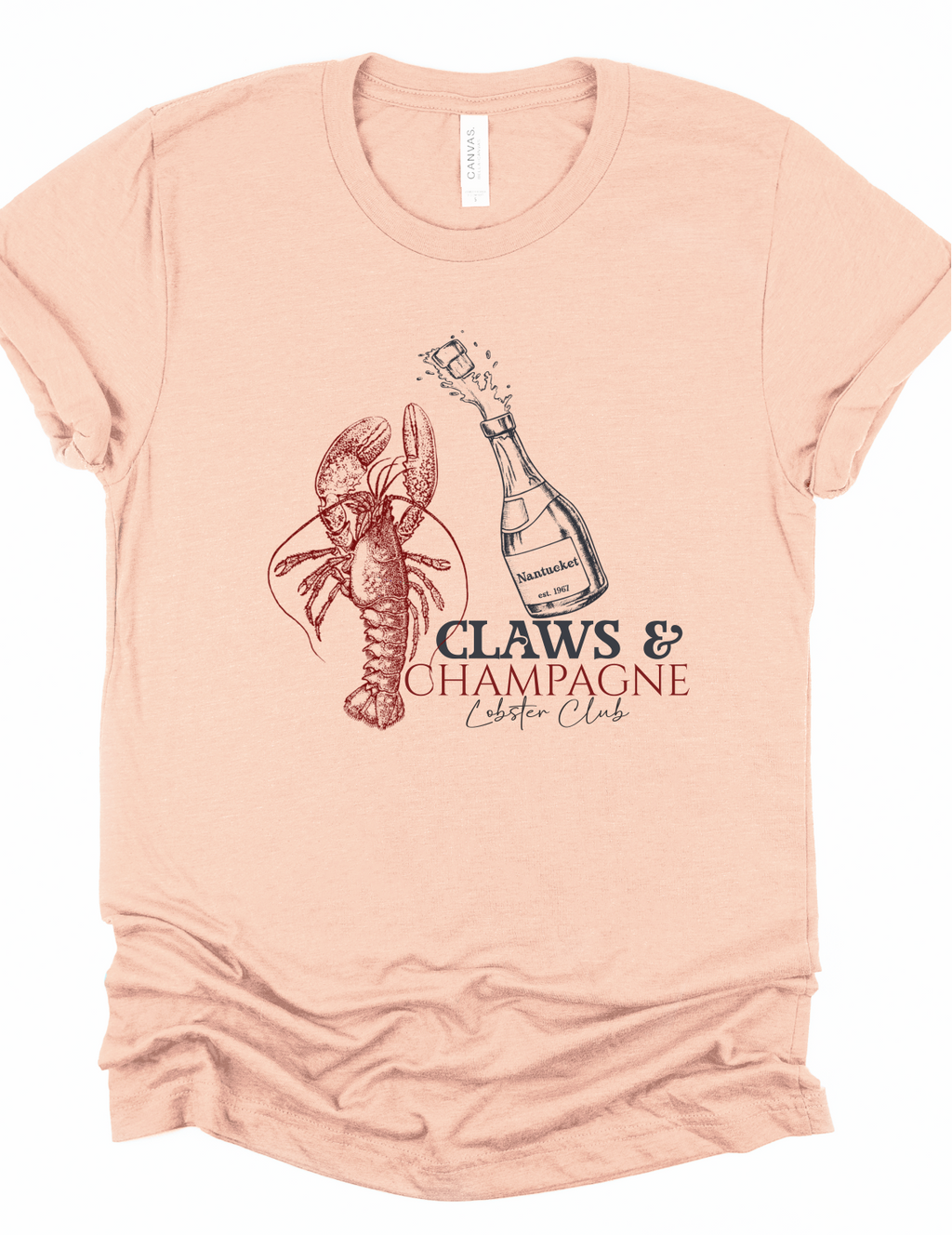 Claws & Champagne Lobster Club Bella Canvas Graphic Tee